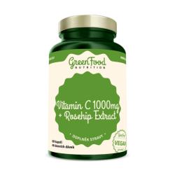 GreenFood Vitamín C 1000 + Extrakt zo šípok 60 kapsúl