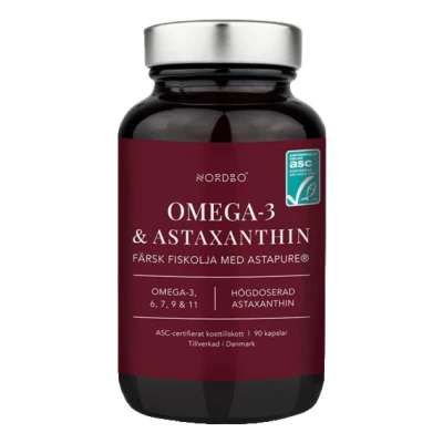 Nordbo Omega 3 Astaxanthin 90 kapslí