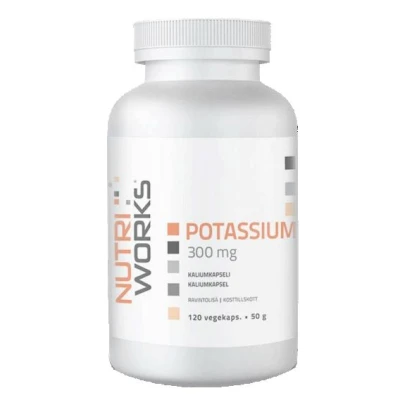 NutriWorks Potassium 300mg 120 kapslí