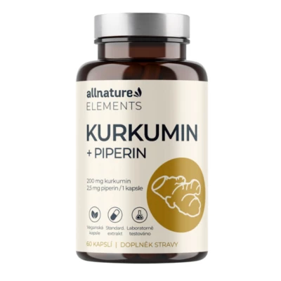 Allnature Kurkumin s piperinem 60 kapslí