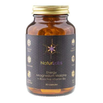 NaturLabs Energy Hořčík malát + bioaktivní vitamin B6 90 kapslí