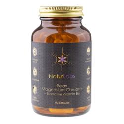 NaturLabs Relax Hořčík chelát bisglycinát + bioaktivní vitamín B6 90 kapslí NaturLabs Relax Hořčík chelát bisglycinát + bioaktivní vitamín B6 90 kapslí