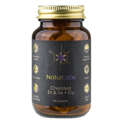 NaturLabs Zinek Selen chelátové + Měď 60 kapslí