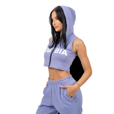 Nebbia Crop mikina bez rukávů MUSCLE MOMMY 258