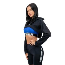 Nebbia Crop mikina s dlouhým rukávem a kapucí GYM TIME 259