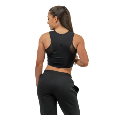 Nebbia Dámský crop top s vysokou podporou INTENSE Mesh 842