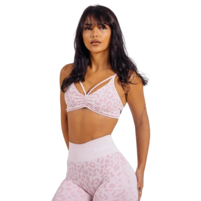 Nebbia Medium support sportovní podprsenka s leopardím vzorem PRIMAL 854