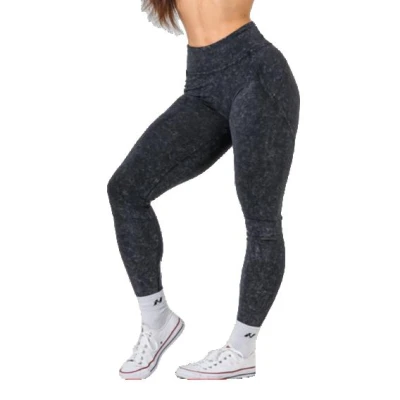 Nebbia Washed legíny s vysokým pasem GYM WARRIOR 776
