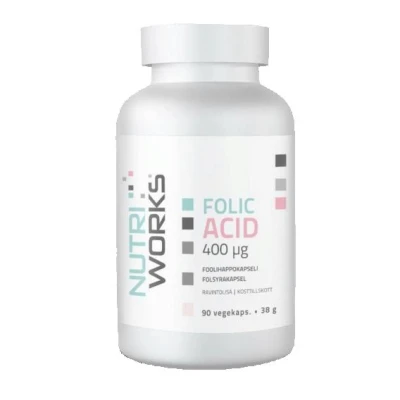 NutriWorks Folic Acid 400g 90 kapslí