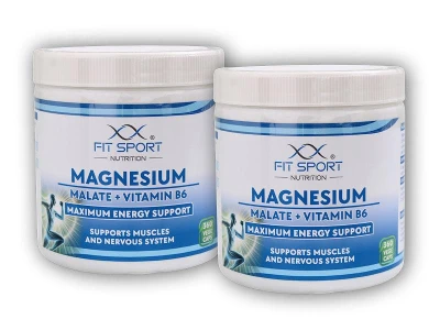 FitSport Nutrition 2x Magnesium Malate + Vitamin B6 360 vege caps - Energy Magnesium - Hořčík Malát