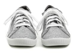 3F stříbrné plátěné tenisky 5FI-N