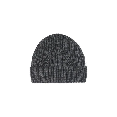 4f CAP WAW25ACAPM576-20M DEEP BLACK MELANGE pánská zimní čepice