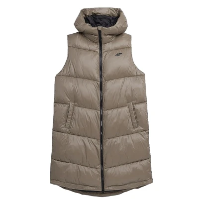 4f dámská vesta VEST-AW23TVESF074-82S-LIGHT BROWN