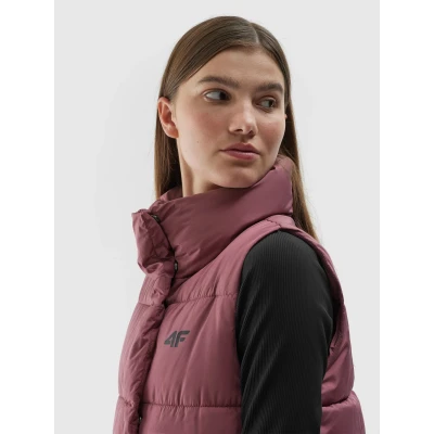 4f dámská vesta VEST-AW23TVESF076-53S-DARK PINK