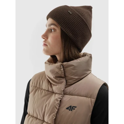 4f dámská vesta VEST-AW23TVESF076-82S-LIGHT BROWN