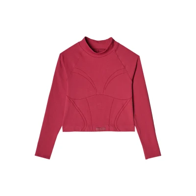 4f dámské tričko LONGSLEEVE FNK F483-RAW24TFLOF483-60S-BURGUNDY