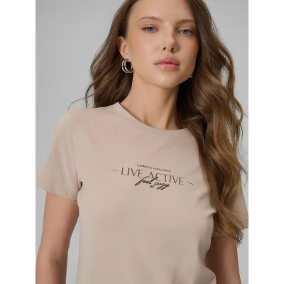 4f dámské tričko TSHIRT F2742-83S-BEIGE