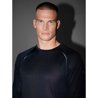 4f pánské tričko LONGSLEEVE FNK M413-WAW25TFLOM413-20S-DEEP BLACK