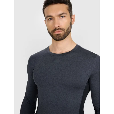 4f pánské tričko LONGSLEEVE FNK M507-WMM00TFLOM507-22M-ANTHRACITE MELANGE