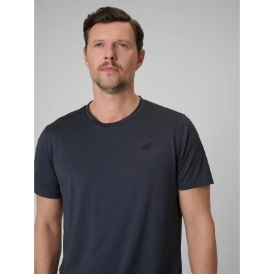 4f pánské tričko TSHIRT FNK M2140-21M-BLACK MELANGE