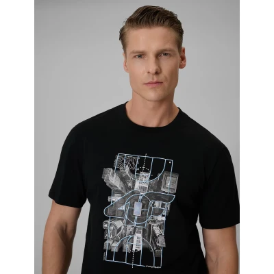 4f pánské tričko TSHIRT M2664-20S-DEEP BLACK