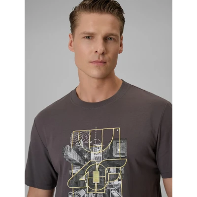 4f pánské tričko TSHIRT M2664-24S-MIDDLE GREY