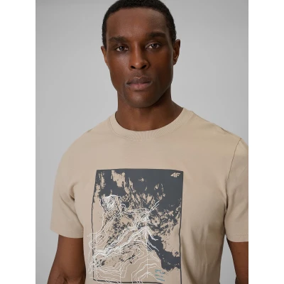 4f pánské tričko TSHIRT M2825-83S-BEIGE