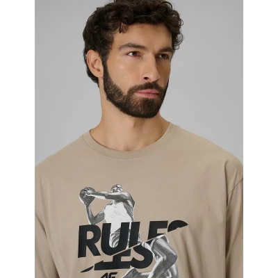 4f pánské tričko TSHIRT M3333-83S-BEIGE