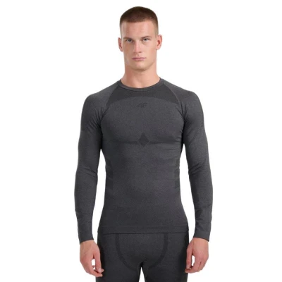 4f pánské tričko SEAMLESS UNDERWEAR M237-WAW25USEAM237-21M-BLACK MELANGE