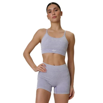 4f dámská podprsenka SPORT BRA F203-51A-VIOLET ALLOVER