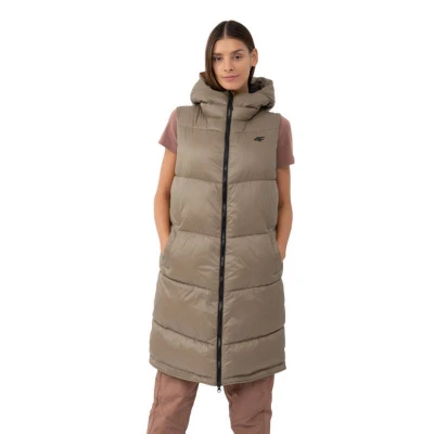 4f dámská vesta VEST-AW23TVESF074-82S-LIGHT BROWN