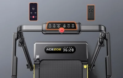 Acezoe P20 černý a žlutý skládací elektrický běžecký pás