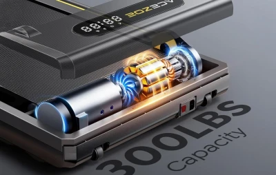 Acezoe P20 černý a žlutý skládací elektrický běžecký pás