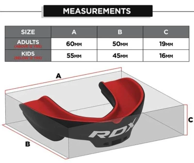 Acra RDX 3W Chránič zubů dospělý černo-červený