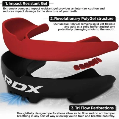 Acra RDX 3W Chránič zubů dospělý černo-červený