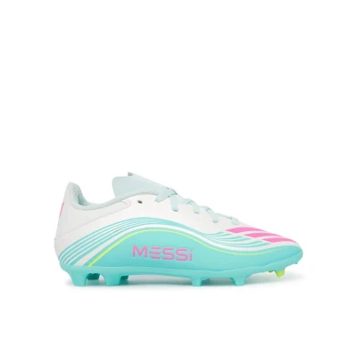 Adidas F50 Messi Club Jr FG/MG cloud white/lucid pink/flash aqua chlapecké fotbalové kopačky