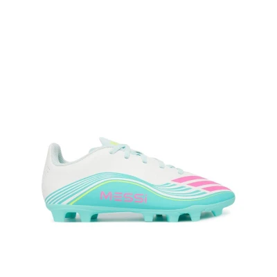 Adidas F50 Messi Club K FG/MG cloud white/lucid pink/flash aqua chlapecké fotbalové kopačky