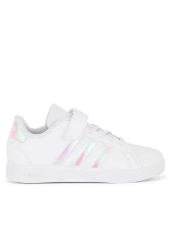 Adidas Grand Court 2.0 K cloud white/iridescent/cloud white dívčí rekreační obuv