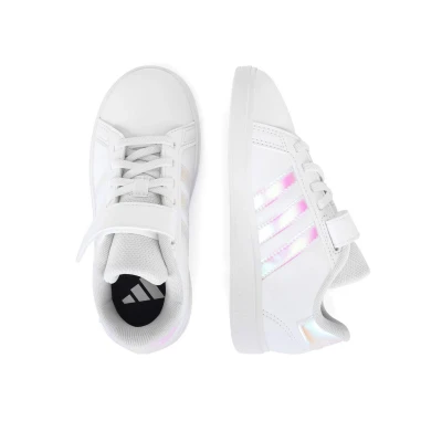 Adidas Grand Court 2.0 K cloud white/iridescent/cloud white dívčí rekreační obuv