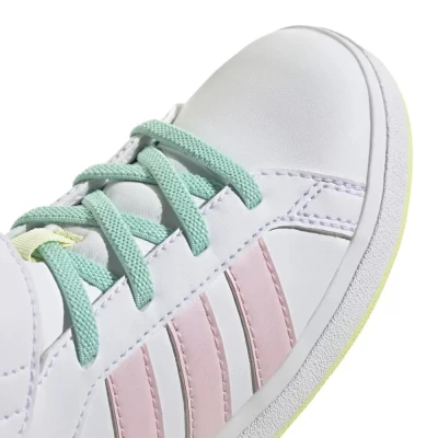 Adidas Grand Court Mid cloud white/clear pink/ice yellow dívčí rekreační obuv