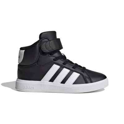 Adidas Grand Court Mid K core black/cloud white/core black dětská rekreační obuv