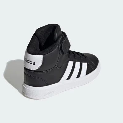 Adidas Grand Court Mid K core black/cloud white/core black dětská rekreační obuv