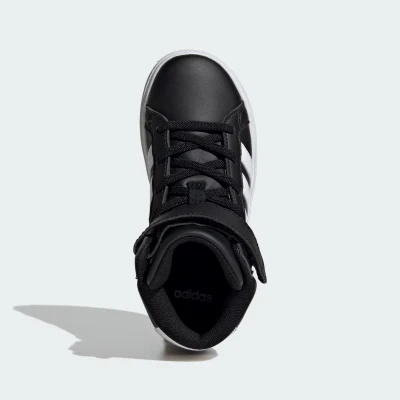 Adidas Grand Court Mid K core black/cloud white/core black dětská rekreační obuv