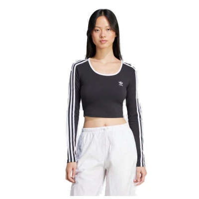 Adidas Originals 3S LS CROP-BLACK dámské tričko