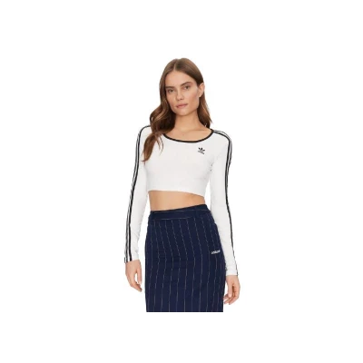 Adidas Originals 3S LS CROP-WHITE dámské tričko