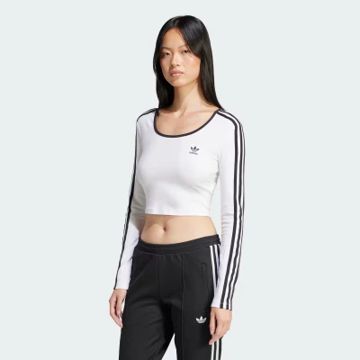 Adidas Originals 3S LS CROP-WHITE dámské tričko
