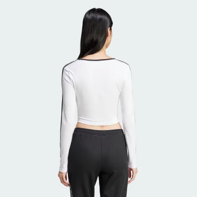 Adidas Originals 3S LS CROP-WHITE dámské tričko