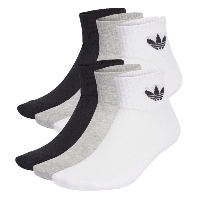 Adidas Originals 6 PACK-MID ANKLE SCK-BLACK/WHITE/GREY ponožky
