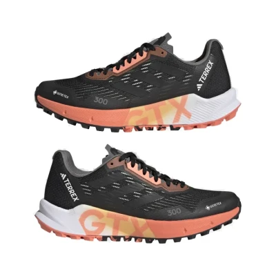 Adidas Terrex Agravic Flow 2.0 GTX core black/core black/coral dámská běžecká trailová obuv POUZE Velikost 40 (VÝPRODEJ)