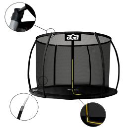 Aga SPORT EXCLUSIVE Trampolína 250 cm Černá + ochranná síť + žebřík